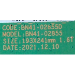 MAIN PARA TV SAMSUNG / NUMERO DE PARTE BN94-17600V / BN41-02855D / BN97-19684S / BN9417600V / PANEL CY-TA055FLAV1H / DISPLAY T550QVN07.G / BN96-52617A / MODELO QN55QN90AAFXZA	